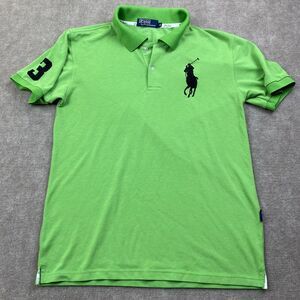 Polo By Ralph Lauren Green Rugby Shirt Men Short Sleeve Size Medium